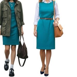 Paul & Shark Turquoise Midi Sheath Dress Medium